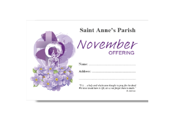 CANDLE, CROSS, FORGET ME NOT November C6 Envelope