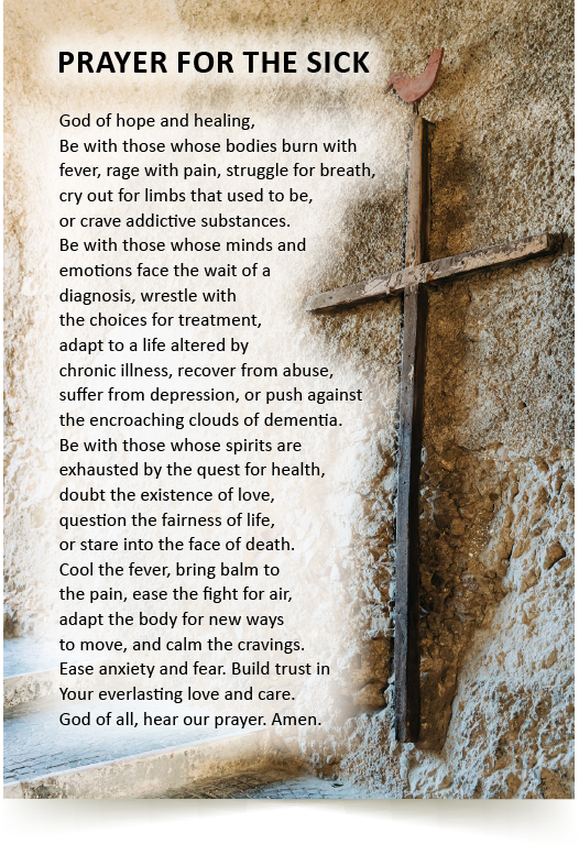 PRAYER FOR THE SICK Prayer Card