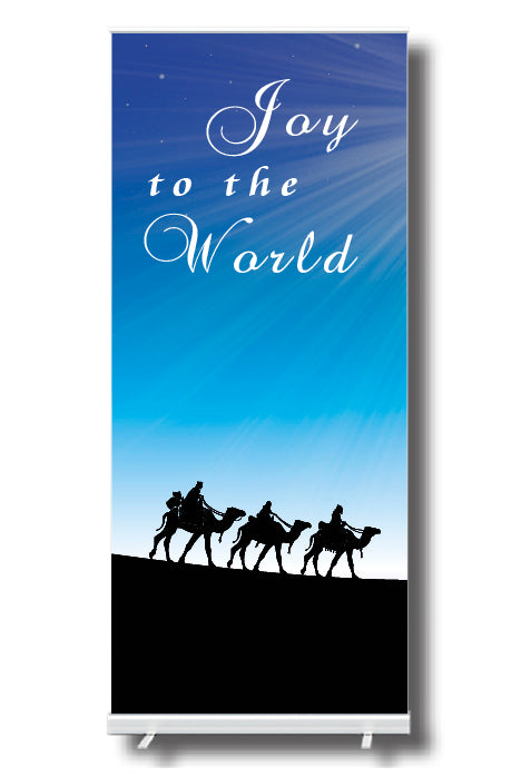 JOY TO THE WORLD Christmas Pull Up Banner