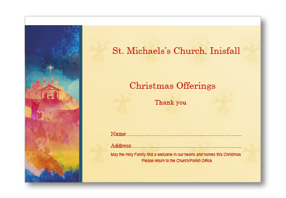 Christmas Dues Envelope Full Colour - Bethlehem by Night