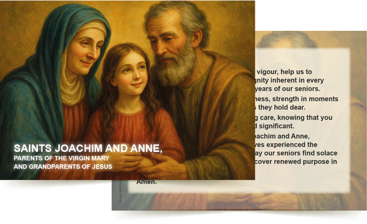 GRANDPARENTS AND THE ELDERLY (Saints Joachim & Anne)  A6 Prayer Card