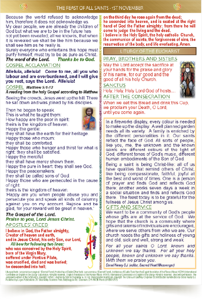 All Saints MISSALETTE