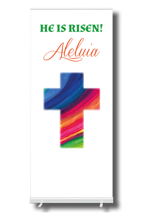 CROSS, HE IS RISEN Easter Banner