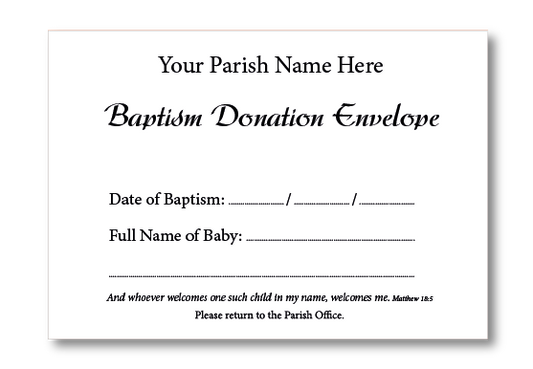 BAPTISM C6 Envelope SINGLE COLOUR