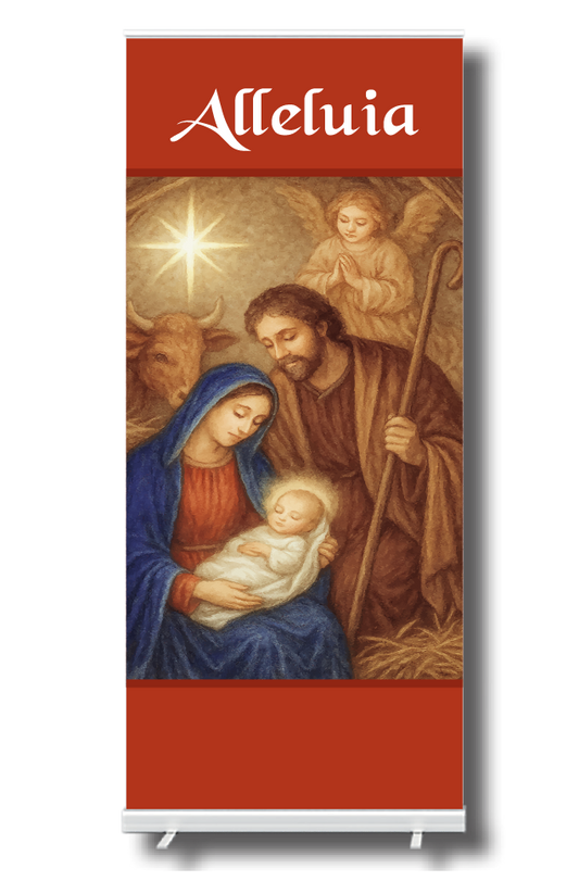 NATIVITY STABLE - Christmas Pull Up Banner