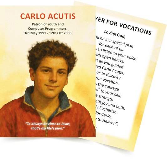 CARLO ACUTIS (Prayer for Vocations) A6 Prayer Card