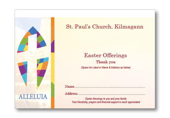 Easter Dues Envelope Full Colour - Alleluia Cross