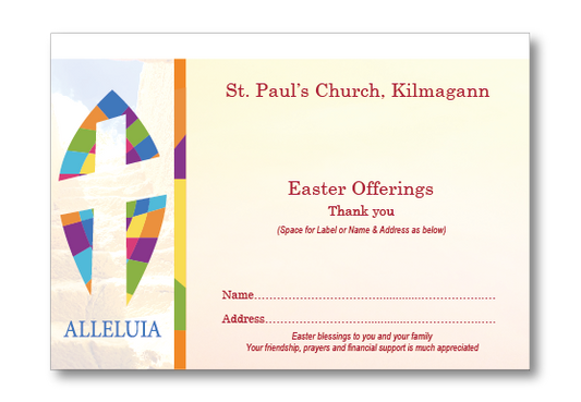 Easter Dues Envelope Full Colour - Alleluia Cross
