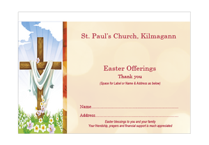 Easter C6 Dues Envelope Full Colour - Cross and Flowers