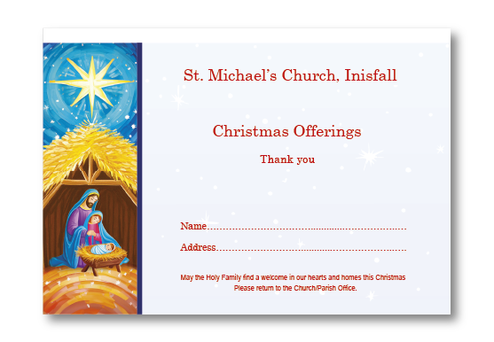 Christmas Dues Envelope Full Colour - In a Manger