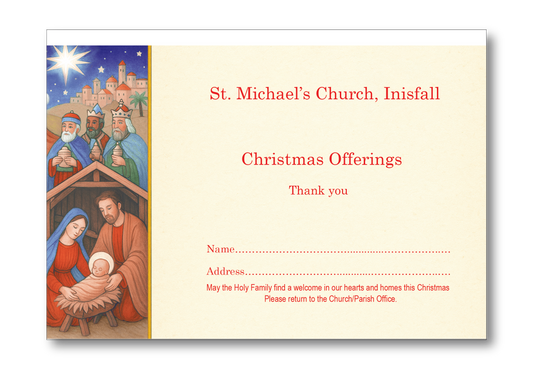 CHRISTMAS Dues Envelope Full Colour - Christmas Story