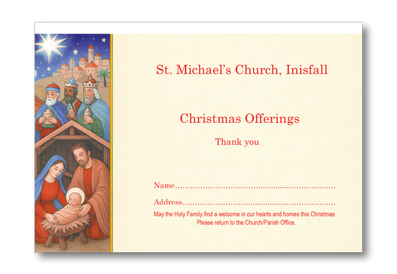 CHRISTMAS Dues Envelope Full Colour - Christmas Story