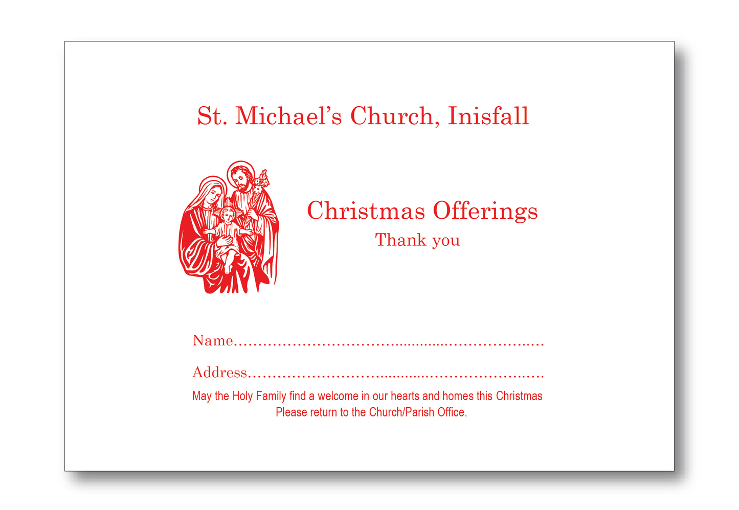 Christmas Dues Single Colour - Mary, Joseph, Jesus