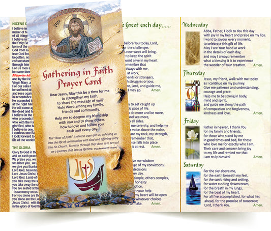 GATHERING IN FAITH Prayer Card