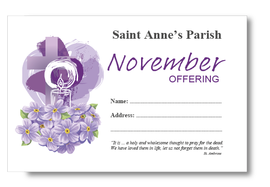 CANDLE, CROSS, FORGET ME NOT November C6 Envelope