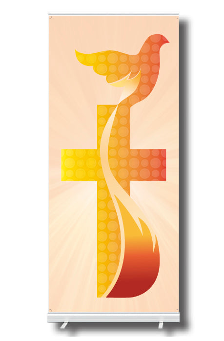 Dove and Cross Pull Up Banner