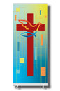 Red Cross Lines Background Pull Up Banner