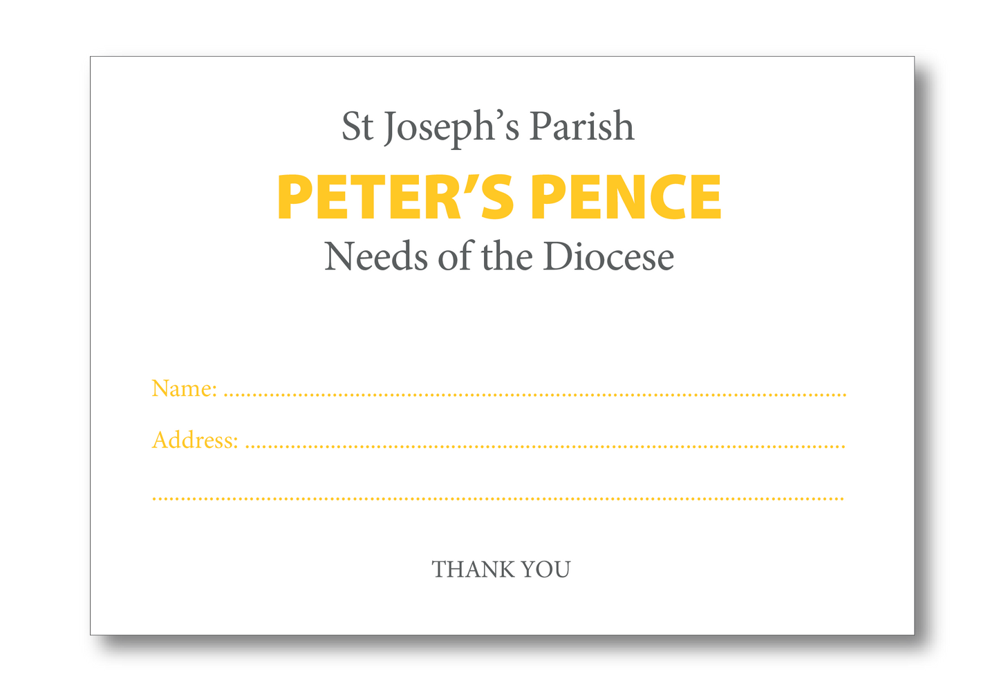 PETER'S PENCE Full Colour C6 Envelope