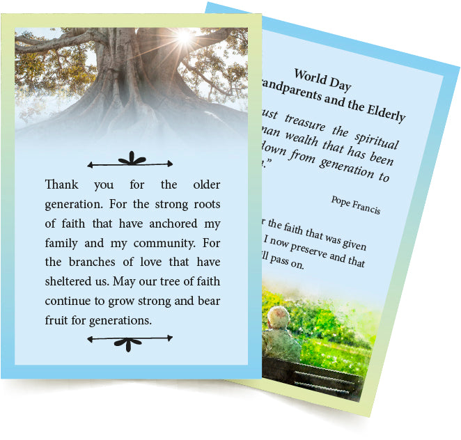 GRANDPARENTS AND THE ELDERLY A7 Prayer Card