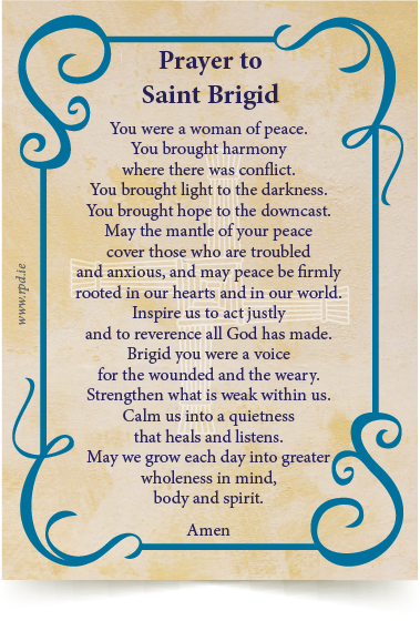 ST. BRIGID Prayer Card