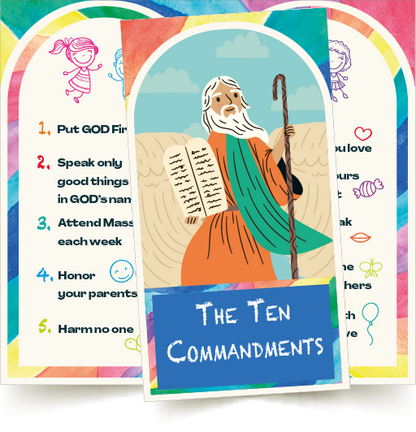 Ten Commandments for CHILDREN Prayer Card