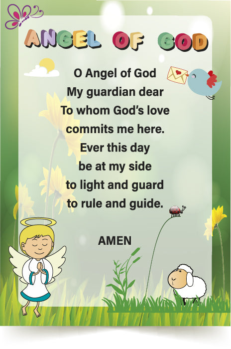 Children's Prayer Card, Angel Of God