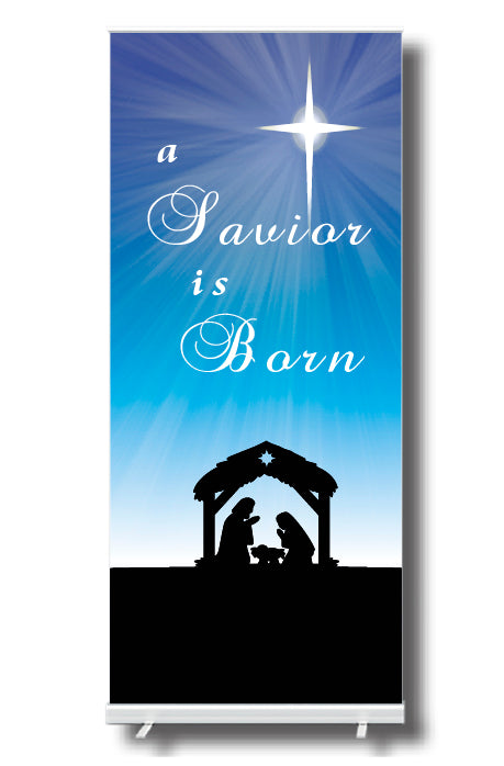 A SAVIOUR IS BORN - Christmas Pull Up Banner