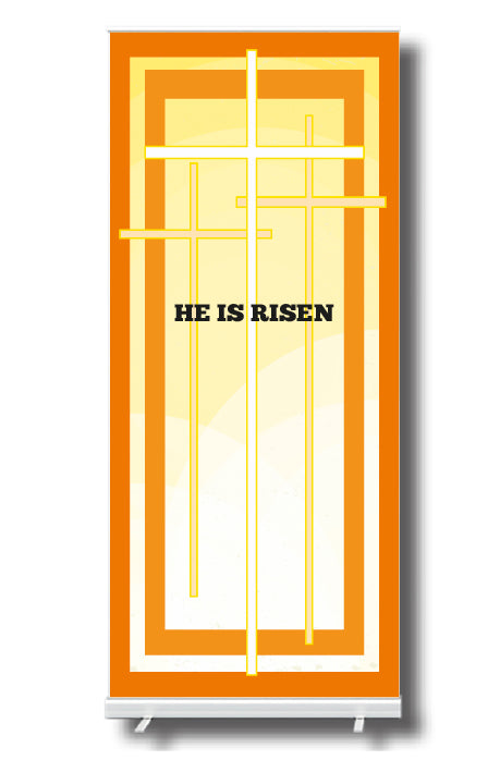 3 CROSSES - HE IS RISEN Easter Banner