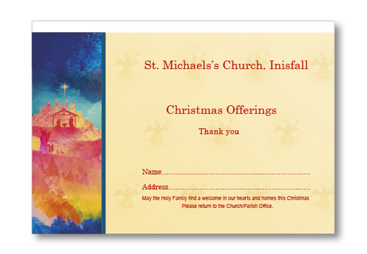 Christmas Dues Envelope Full Colour - Bethlehem by Night