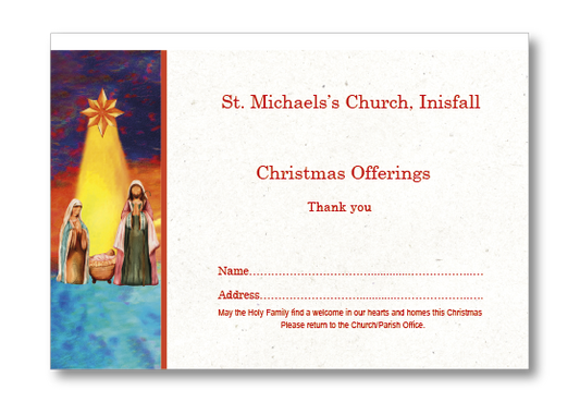 Christmas Dues Envelope Full Colour - Nativity Star