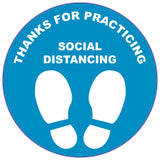 Social Distancing Floor Marker Round 300mm Pack of 5 - Thank You